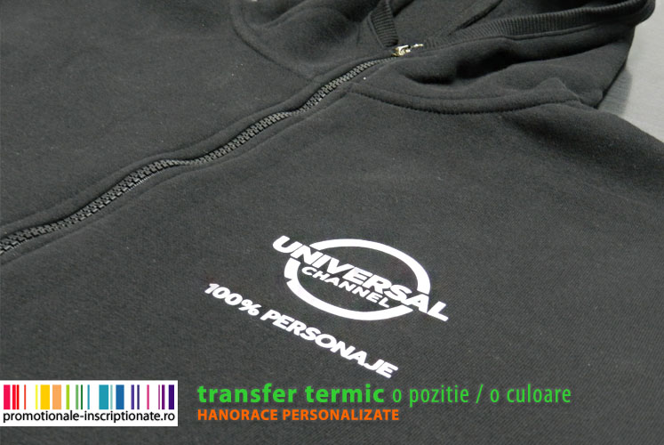 Hanorace promotionale inscriptionate prin transfer termic