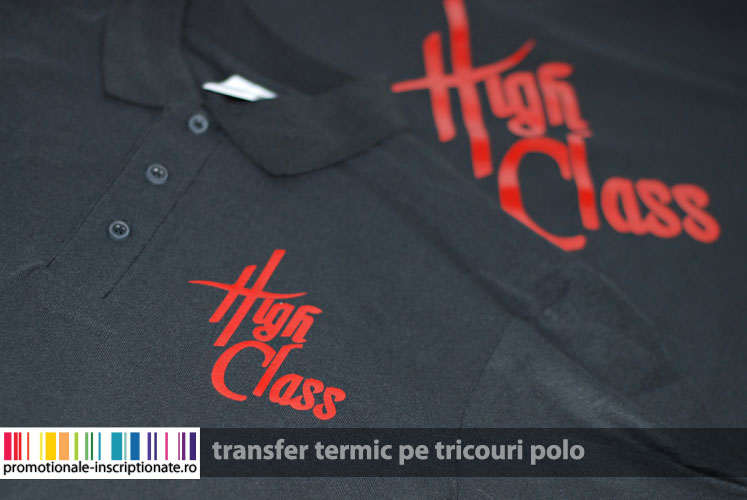 Transfer termic pe tricouri polo
