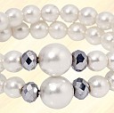 Bratari promotionale din perle si pietricele argintii - AP791615