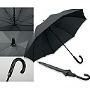 Umbrele promotionale din poliester cu maner curbat din imitatie de piele - 31131