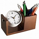 Ceasuri de birou cu suport din lemn pentru pixuri - 22918