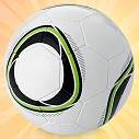 Mingi promotionale de fotbal albe cu insertii decorative verzi si negre - 10026400