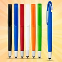 Pixuri promotionale din plastic cu stylus pen si agatatoare lata cu design modern - 10657304