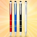 Pixuri promotionale din aluminiu cu touch pen si pasta de scris neagra - 10654003