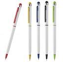 Pixuri albe subtiri cu accesorii colorate si varf touch pen - AP781615