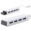 Hub-uri USB din plastic promotionale cu 4 porturi si suport pentru telefonul mobil - AP781791