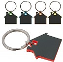 Brelocuri promotionale din plastic cu forma de casa si inel pentru chei - 16912