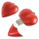Stick-uri USB promotionale cu forma de inima si capacitate de 4 GB - 12414