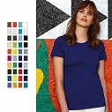 Tricouri promotionale colorate de dama, din bumbac cu guler rotund si maneci scurte - F02042