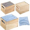 Seturi de 5 prosoape promotionale cu cutie din lemn natural - 0901027