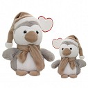 Jucarii promotionale din plus cu forma de pinguin cu inima din carton pentru personalizare - 0502068