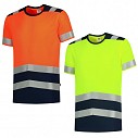 Tricouri bicolore promotionale unisex, cu benzi reflectorizante - ADT01