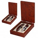 Seturi de tirbuson cu dop de vin in cutie de cadou din lemn - R22528