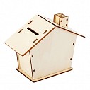 Pusculite promotionale din lemn cu forma de casa - R91023