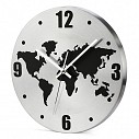 Ceasuri promotionale de perete metalic cu harta lumii - 03069