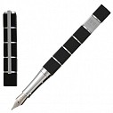 Stilouri metalice de lux cu corp negru si inele cromate - Cerruti Cubo NSQ2302