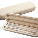 Seturi promotionale de pix si roller pen din lemn in cutie de cadou - AP808830