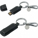 Stickuri USB de lux, de 8Gb, cu breloc si husa neagra din piele- London CAU454