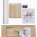 Seturi promotionale cu creioane colorate, rigla, ascutitoare si aprox. 20 desene - 2225