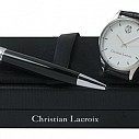Seturi de ceasuri barbatesti Christian Lacroix cu pixuri metalice - LPBM432