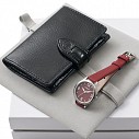 Seturi Cacharel de ceasuri unisex rosii cu portofele negre - CPEM1951