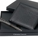 Seturi de pixuri metalice de lux cu portofele negre din piele naturala - Lacroix LPBM426