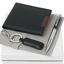 Seturi de portofele Cacharel din piele cu stickuri USB si pixuri metalice - CPBUW428