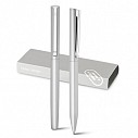 Seturi de pixuri promotionale metalice argintii din aluminiu - Klos 81400