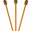 Creioane promotionale din lemn cu figurina - 91906