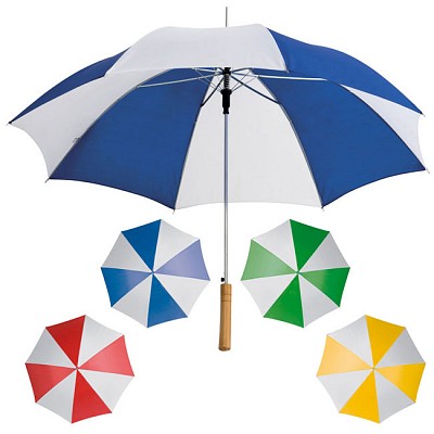 umbrele bicolore cu maner din lemn 5085