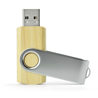 stickuri USB de 8 GB din lemn cu protectie metalica 44013