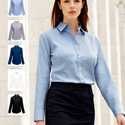 65 002 0 Camasi promotionale de dama colorate cu maneci lungi Lady Fit Long Sleeve Oxford Shirt Fruit of the Loom