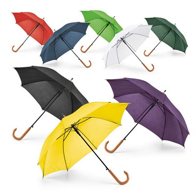umbrela colorata cu maner curb din lemn 99116
