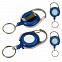 Pass holdere albastre promotional, cu carabina si inel metalic pentru chei - R08000