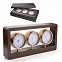 Ceasuri de birou din lemn si metal cu afisaje pentru termometru si higrometru - 03016