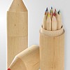 Cutii din lemn cu 12 creioane colorate pentru desen - S26406
