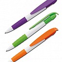 Pixuri promotionale din plastic cu grip si agatatoare colorata - 12891 Pixuri promotionale din plastic cu grip si agatatoare colorata - 12891