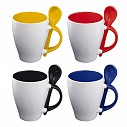 Cani promotionale ceramice de 250 ml si lingurita colorata - 2758 Cani promotionale ceramice de 250 ml si lingurita colorata - 2758