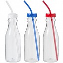 Bidoane promotionale din plastic cu pai colorat pentru baut - 10036102 Bidoane promotionale din plastic cu pai colorat pentru baut - 10036102