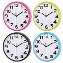 Ceasuri promotionale de perete cu cifre mari si rama colorata din plastic - 0401554