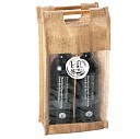 Sacose promotionale din iuta cu compartiment pentru 2 sticle de vin - 00568 Sacose promotionale din iuta cu compartiment pentru 2 sticle de vin - 00568