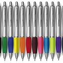 Pixuri promotionale cu grip colorat si corp din plastic cu aspect metalic - Cardiff 3011 Pixuri promotionale cu grip colorat si corp din plastic cu aspect metalic - Cardiff 3011