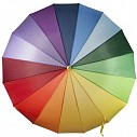 Umbrela multicolora din nylon cu maner din lemn - 4058 Umbrela multicolora din nylon cu maner din lemn - 4058