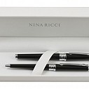 Seturi de pixuri Nina Ricci cu corpuri metalice si accesorii argintii - Elegance RPBR138