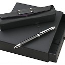 Seturi de pixuri metalice Ungaro, cu etui din piele neagra - UPBS137 Seturi de pixuri metalice Ungaro, cu etui din piele neagra - UPBS137