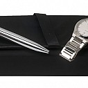 Seturi cu ceasuri si pixuri metalice de lux argintii - Ungaro UPBM4363 Seturi cu ceasuri si pixuri metalice de lux argintii - Ungaro UPBM4363