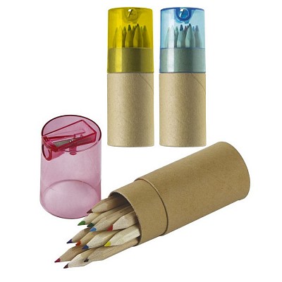 seturi de creioane colorate din lemn cu ascutitoare colorata V6133