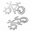 Sabloane promotionale din otel inoxidabil cu forma de bicicleta si 10 functii - R17490